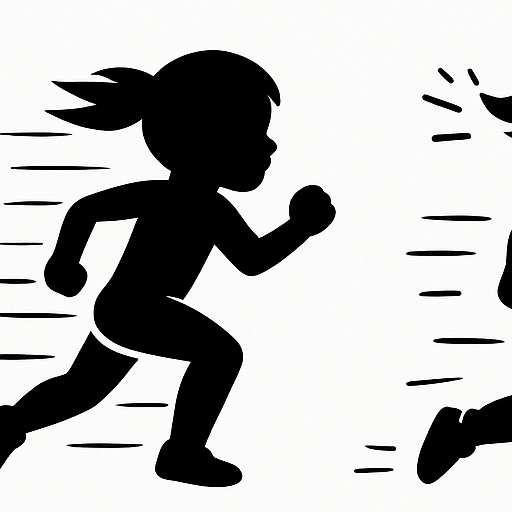 Cartoon running girl